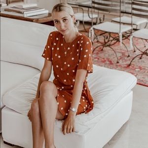 Burnt Orange Polka Dot Dress